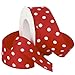 Morex Grosgrain Dot Ribbon, 1-1/2-Inch by 20-Yard Spool, Red with White Dots,3908.38/20-250