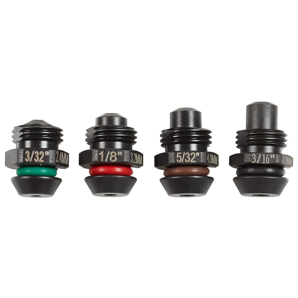 Milwaukee Rivet Nose Pieces (3/32, 1/8, 5/32, 3/16), Black