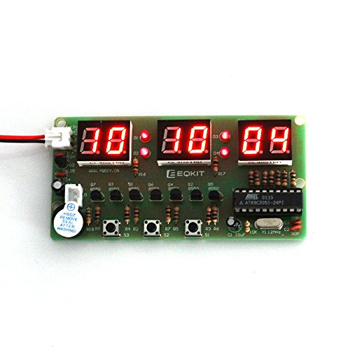 Icstation 6 Digit Electronic Digital Alarm Clock Assemble Kits DIY