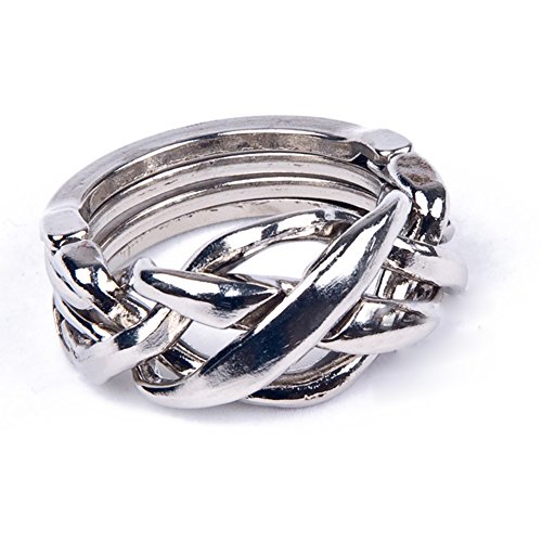 Leoie Cast Puzzle Hand Ring Stress Release Smart Toy Brain Teaser Metal Puzzle Toy as Gift
