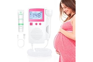 SUUEKRE Baby Heartbeat Monitor Pregnancy Handle Doppler Fetal Monitor Heartbeat Fetal Heartbeat Monitor Easy to Use for New Moms for Home Use