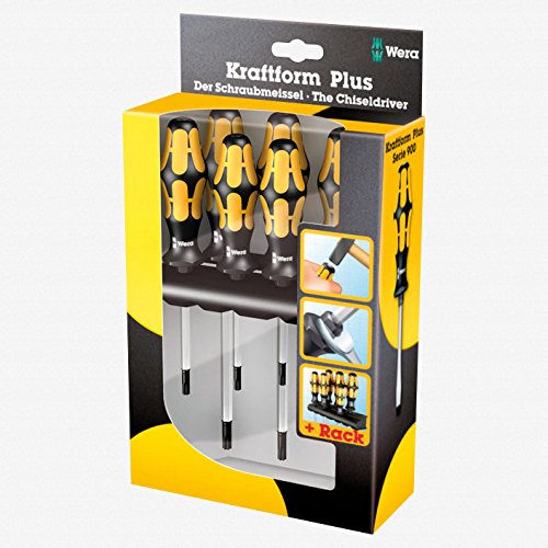 Click Here to See More Images Wera 05024410001 Kraftform Plus 977/6 Torx Screwdriver Set and Rack, 6-Piece