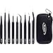 Mudder 9 Pieces Anti-static ESD Tweezers Kit Non-magnetic ESD Tweezers with Storage Bag