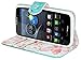for Motorola Moto G2, Customerfirst Design Wallet Premium PU Leather Magnetic Closure Flip [Stand Feature] Protective Case Cover with Credit Card Slots for Motorola Moto G (2nd Gen) (Blossom Teal)
