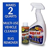 Bugs N All - Best All Purpose Interior & Exterior Vehicle Cleaner & Bug Remover. 4oz. Concentrate Makes 2 Quarts. Includes: Empty 1 Qt. Spray Bottle - Safe on Wax, Clear Coat, Paint & Decals.