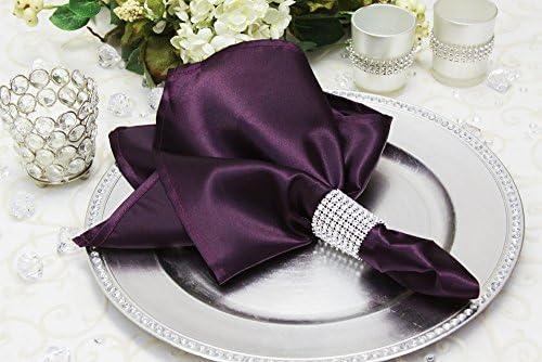 Satin Napkin 20 inchx20 inch - Plum-10 pack