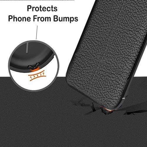 ERIT Auto Focus Shock Proof Leather Pattern Armor Soft Back Case Cover for Samsung Galaxy S8 (Black)