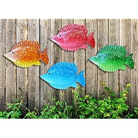 ShabbyDecor Coastal Ocean Sea Metal Fish Hanging Wall Art Decor for Living Room Bedroom Bathroom Guest Room Pool Wall… 51LIwPRkzqL