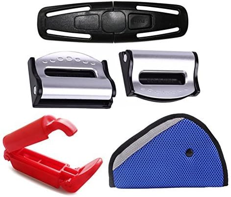 Ambrose 5 Pack Car Seat Belts Clip Buckle - Baby Kids Safety Adjustable Auto SeatBelt Stopper Strap Chest Adjuster Clip Anti skid Fixed Lock Car Accessories