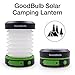 GoodBulb LED Outdoor Compact Solar Camping Lantern, Hiking Lantern, Emergency Lantern with Rechargeable USB Power Bank (Green)