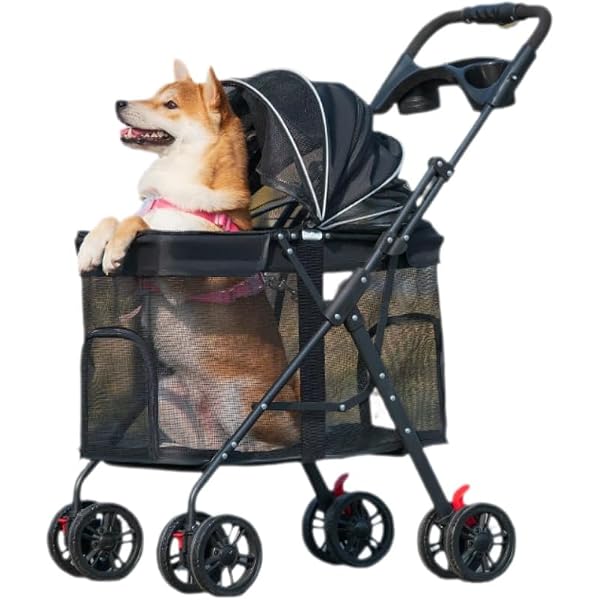 Pet Stroller For Medium Dogs Wedyvko 3-in-1 Dog Stroller For Medium Dogs -  Shock Absorbing Pet Stroller With Storage Dog Cat Stroller