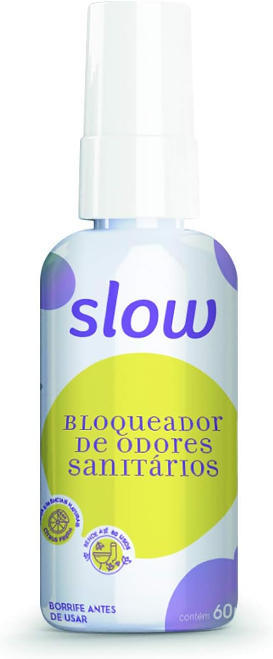 Bloqueador de Odores Sanitários Citrus Fresh de 60ml, Slow, LS7514, Branco