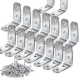 Teenitor Corner Brace, 40mmx40mm Stainless Steel Brace Corner Steel Joint Right Angle Bracket Fastener, 16 Pieces with Screws