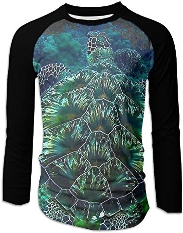 Water Animals Sea Turtle Durable Baseball Boat Neckline Fashion Long Sleeve Men Raglan Tee