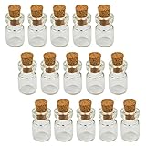 50 Pcs 1ml-extra Mini Tiny Clear Glass Jars Bottles with Cork Stoppers, Marrywindix Glass Bottles for DIY, Arts & Crafts, Projects, Decoration, Party Favors