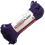 Paracord Planet® USA Made 550 Type III Paracord, 100 Feet - Now Selling Over 200 Parachute Cord Colors! (Acid Purple)