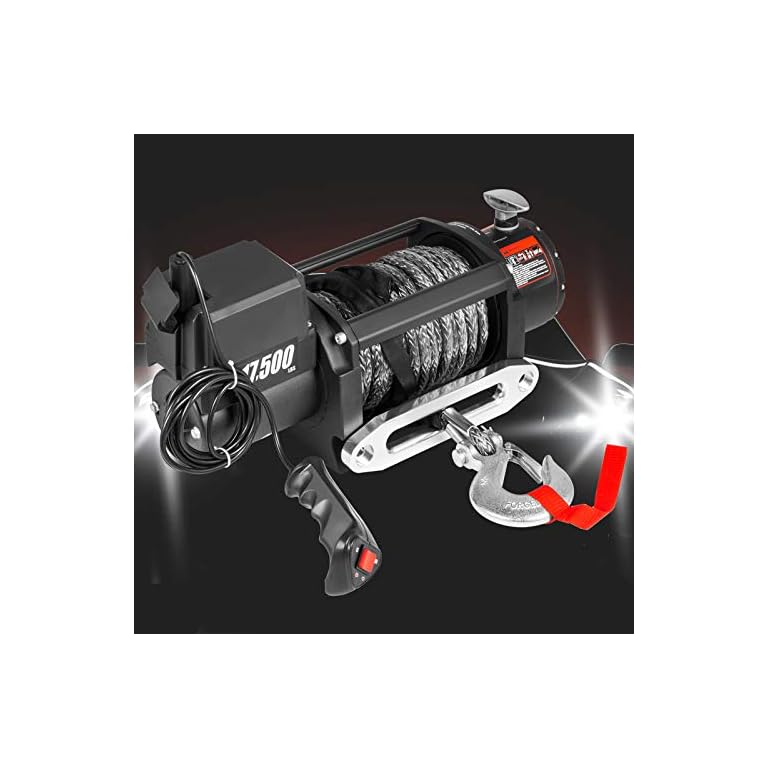 VEVOR Electric Winch, 17500 lbs Capacity, 85 ft/26 m Synthetic Rope