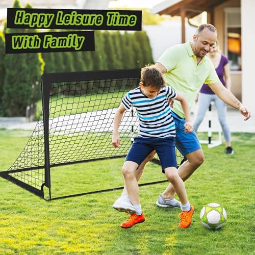 MIAOKE 1/2 Pcs Portable Soccer Goal of 4X3 FT for Backyard, Portable Football Goal Training Equipment with Football Cones, Carry Bag, Practice Net for All Ages Games, Sports