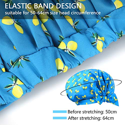 YISUN Shower Caps for Women - 2 PACK Double Layer Waterproof Bath Cap with Oxford Elastic Band, Reusable Shower Caps