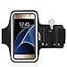 Ailun Phone Armband Compatible with Galaxy S7 Feartured with Sport Scratch Resistant Material Slim Lightweight Dual Arm Size Slots Sweat Resistant Key Pocket with Headphone Port Black