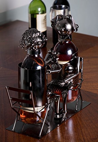 image for Gotega Clever Creations Couple Wine Bottle Holder Premium Metal Design