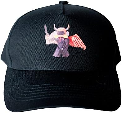 Kids Cotton Baseball Cap Hat With Pixel Design Roblox Adjustable Hats Caps (Black, Lord Umberhallow)