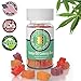 Organic Hemp Hearts Gummies 375mg - Cherry Hemp Oil Flavor, 25mg per gummy, pain and stress relief with Vitamin C