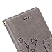 Galaxy J3 Case,Premiun Wallet Leather Credit Card Holder Butterfly Flower Pattern Flip Folio Stand Case for Samsung Galaxy J3 2016 J320 & Amp Prime & Express Prime with a Wrist Strap - Grey
