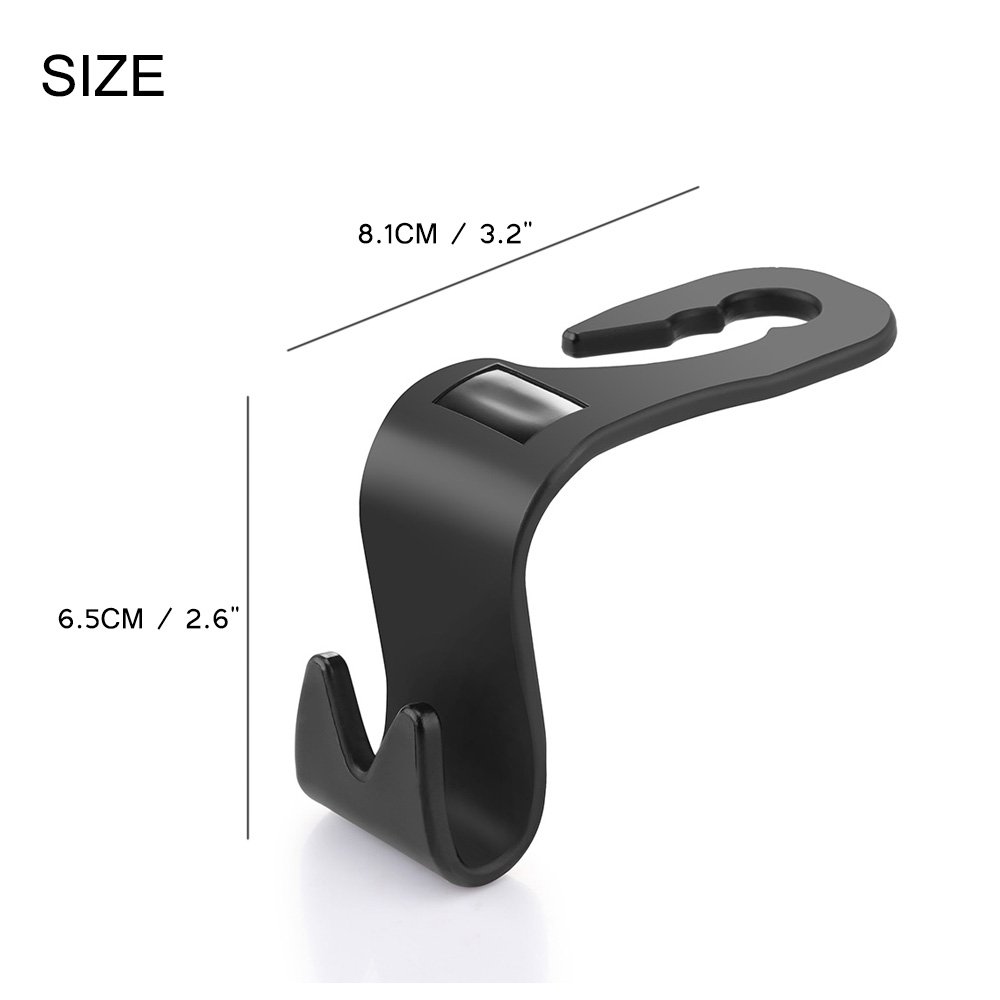 Bacas Bolso de Compras Ropa Negro HITECHLIFE 4 Piezas Gancho para Coche