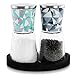 Eparé Salt and Pepper Mill Set - Adjustable Ceramic Grinder for Pink Himalayan Sea Salts & Black Peppercorns - Spice Container with Stand