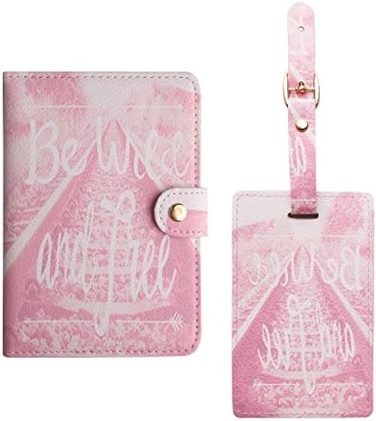 X charmer Travel Accessories Set:1 x Passport Cover and 1 x Luggage Tag Floral Passport Cover Luggage Tag Suitcase Label Address ID Holiday Tags Vintage (English Railway)