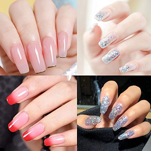 JOSLOVE Poly Gel Kit 6 Colors Excellent Nail Extension Gel Kit 15g Gel Builder Clear White Pink Temperature Changing Poly Nail Gel Kit All In One Gift Box 15g Per One