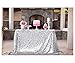 ShiDianYi 50''x72''Silver Sequin Tablecloth, Wedding Table Cloth, Sparkle Sequin Linens, Glitz, Sequin Cake Tablecloth, Sequin Tablecloth (50''x72'') primary