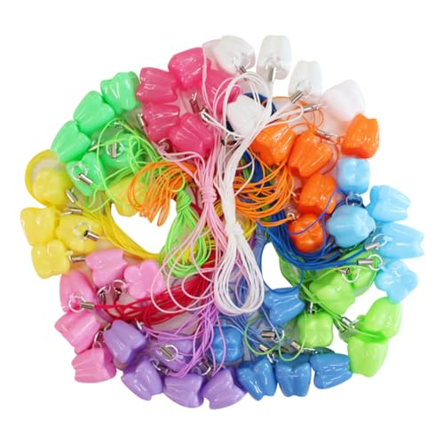 UUYYEO 30 Pcs Plastic Tooth Holders for Kids Lost Teeth Saver Necklace Lost Teeth Container Box Baby Tooth Storage Box Baby Teeth Keepsake Holder