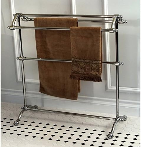 Vintage Pedestal Chrome-Finished Solid-Brass Towel Stand