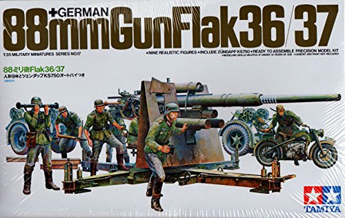 Tamiya model 35017 military 1/35 World War II German 88mm anti-aircraft guns 88 guns