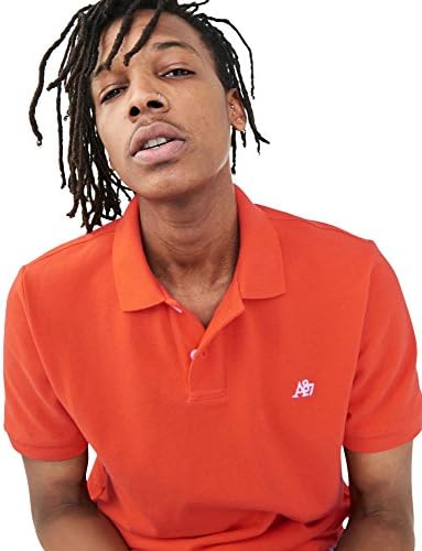 Aeropostale Men's A87 Solid Logo Piqué Polo Large Retro Red