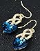 weel Gift! Gold Plated necklace Sets For Women Crystal Heart Necklace Earrings Jewellery Set Bridal Wedding Accessories (Blue)