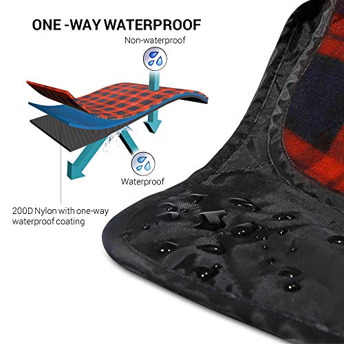 KAMUI Outdoor Waterproof Blanket - Machine Washable Picnic Blanket, Waterproof & Windproof Backing, Shoulder/Hand Strap Great for Festival, Park, Beach, Stadium Blanket 79X55inch 201X140cm Blue Red - Thumbnail 3