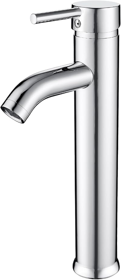 Kisimixer Basin Mixer Tap Tall Chrome Single Lever Hot Cold Stainless Steel