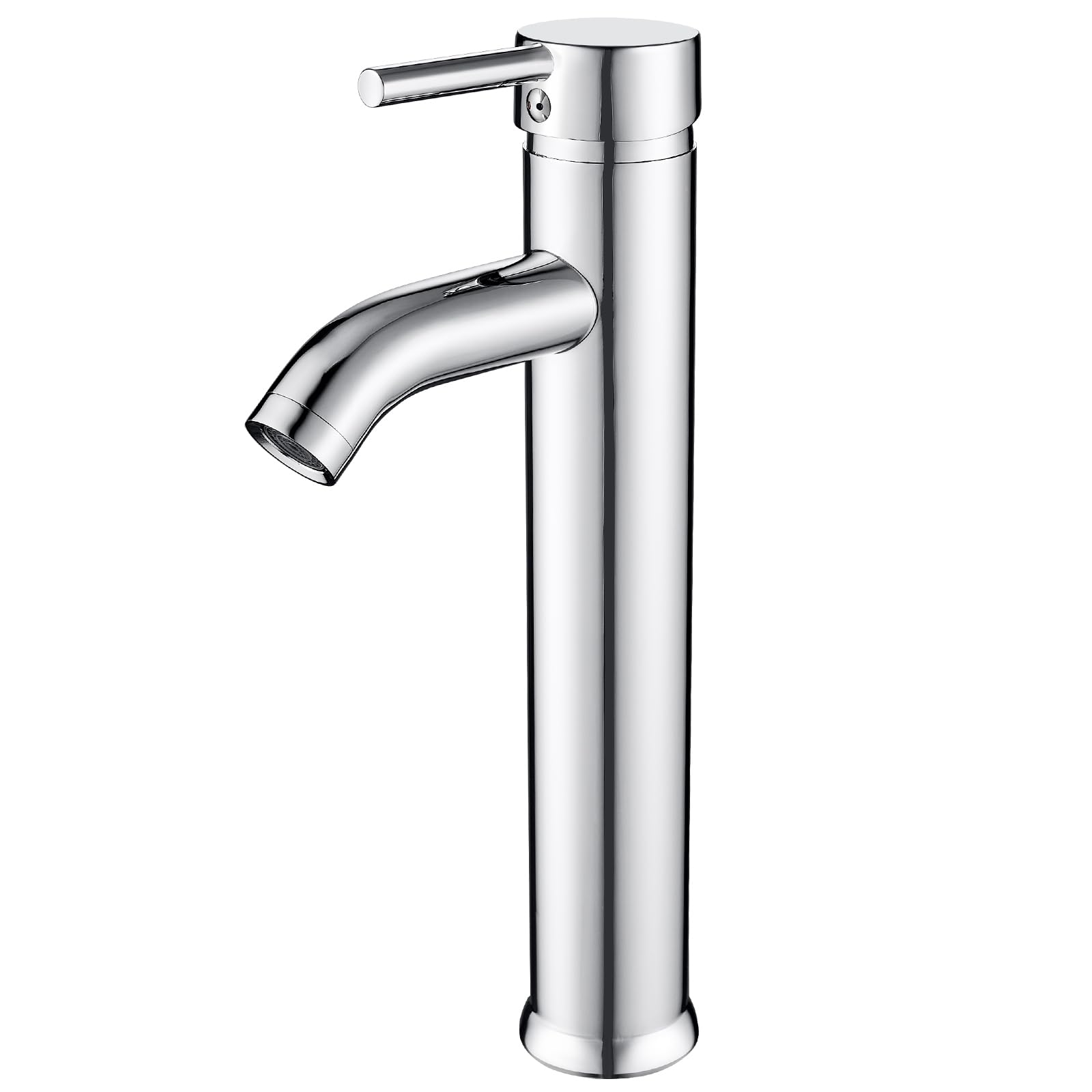 kisimixer Basin Mixer Tap Tall Bathroom Sink Taps with UK Standard Hose, Modern Single Lever Hot and Cold Stainless Steel Sink Taps for Bathroom, Chrome