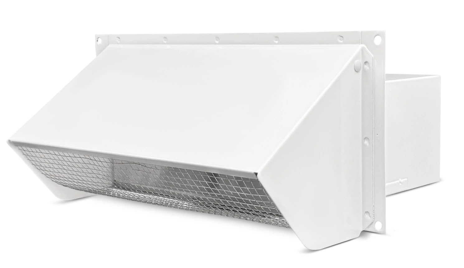 Photo 1 of 10 Inch Hooded Wall Vent Cap for 3 1/4 x 10 Duct Galvanized Steel Exhaust Vent Cap with Damper and Screen for Dryer, Range Hood, HVAC, and Bathroom Fan Ventilation, White