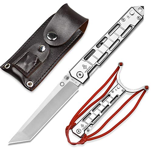 NedFoss Pocket Knife, 8'' Tanto Hunting Folding Knife with Glass