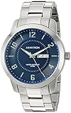 Armitron Men's 20/5142NVSV Day/Date Function Silver-Tone Bracelet Watch