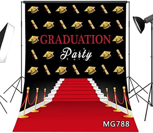 販売 Lb 5x7フィート 卒業式背景 パーティー写真用 年卒業式 レッドカーペット 卒業式 写真背景 装飾 写真ブーススタジオ小道具