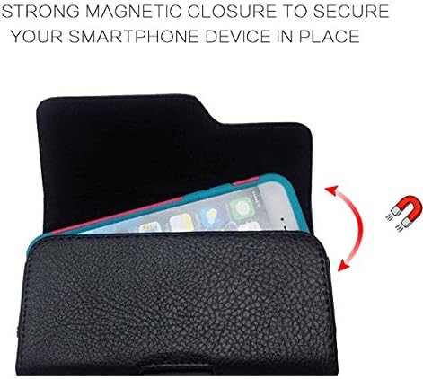 Huawei Ascend Mate 2 II / Huawei Mate 9 ~ PLUS SIZE Horizontal Premium Faux Leather Sleeve Flap Pouch Wallet ID Card Holder Carrying Case with Belt Clip Belt Loop Holster (Executive Wallet Pouch)