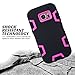 Galaxy S7 Case, E LV Samsung Galaxy S7 - Hybrid Defender Rugged Shockproof Dirtproof Case Cover for Samsung Galaxy S7 - [BLACK / HOT PINK]