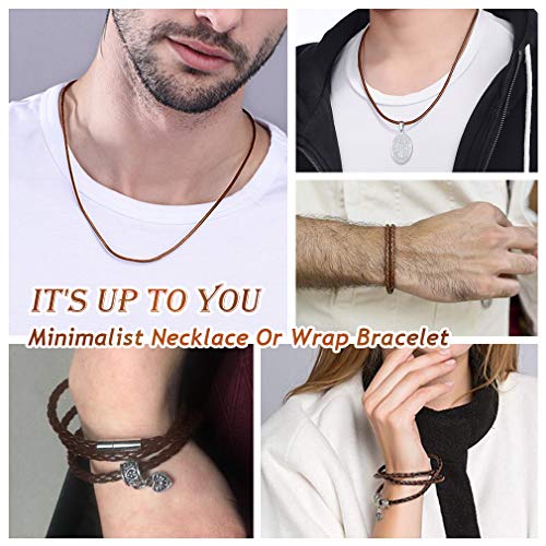 FaithHeart Customize Available Braided Leather Cord Necklace with