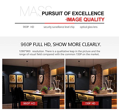 Home Security Camera System, M WAY HD 960P Wireless IP Camera Support 2.4GHz Wifi, Day/Night Vision, Indoor/Outdoor Cam for House, Baby, Pet Security BLACK - Thumbnail 5