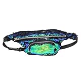MHJY Sequin Waist Bag Fanny Pack Magic Reversible Sequin Waist Pack Double Color Hip Pack Belt Bag for Outdoor Sports,Travel,Party